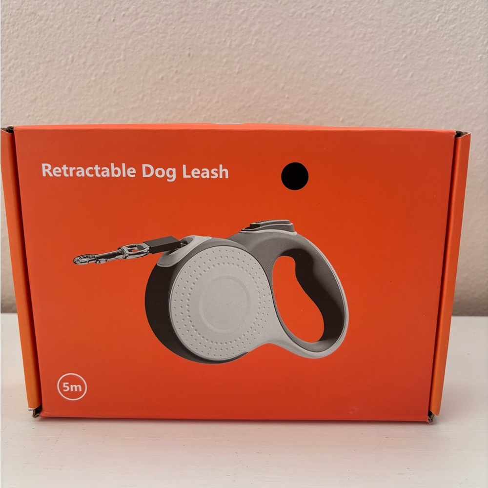 Gray Retractable Dog Leash